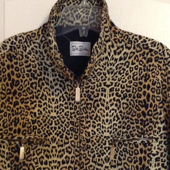 Vintage Betty Barclay Women's Leopard Animal Print Jacket Full Zip Fully Lined - Picture 4 of 15